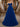 Off Shoulder Bodice Embroidery Lace Ball Gown Evening Dress - Royal Blue