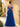 Off Shoulder Bodice Embroidery Lace Ball Gown Evening Dress in Royal Blue