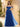 Off Shoulder Bodice Embroidery Lace Ball Gown Evening Dress in Royal Blue