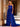 Cut Front 3d Rose Straples Tiered A-Line Evening Gown With Slit - Royal Blue