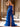 Cut Front 3d Rose Straples Tiered A-Line Evening Gown With Slit - Royal Blue