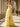 Cut Front 3d Rose Straples Tiered A-Line Evening Gown With Slit - Yellow