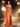 Sheer Bodice Luxury Lace Spaghetti Strap Mermaid Evening Dress - Orange