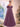 Off Shoulder 3D Rose Ball Gown Evening Dress With Long Sleeve - Plum