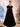 Off Shoulder 3D Rose Ball Gown Evening Dress With Long Sleeve - Black