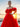 Off Shoulder 3D Rose Ball Gown Evening Dress With Long Sleeve - Red