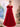 Off Shoulder 3D Rose Ball Gown Evening Dress With Long Sleeve - Red