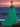 Off Shoulder 3D Rose Ball Gown Evening Dress With Long Sleeve - Green