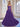 3D Rose Waist Strapless Tiered Ball Gown Evening Dress - Purple
