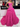 3D Rose Waist Strapless Tiered Ball Gown Evening Dress - Hot Pink