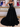 3D Rose Waist Strapless Tiered Ball Gown Evening Dress - Black