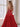 3D Rose Waist Strapless Tiered Ball Gown Evening Dress - Red