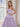3D Rose Waist Strapless Tiered Ball Gown Evening Dress - Lavender