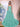 3D Rose Waist Strapless Tiered Ball Gown Evening Dress - Mint Green
