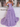 3D Rose Waist Strapless Tiered Ball Gown Evening Dress - Lavender