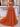 3D Rose Waist Strapless Tiered Ball Gown Evening Dress - Orange