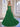 3D Rose Waist Strapless Tiered Ball Gown Evening Dress - Green