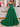 3D Rose Waist Strapless Tiered Ball Gown Evening Dress - Green