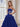 3D Rose Waist Strapless Tiered Ball Gown Evening Dress - Royal Blue