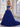 3D Rose Waist Strapless Tiered Ball Gown Evening Dress - Royal Blue