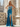 Sheer Bodice Luxury Crystal Mermaid Evening Gown With Slit - Blue