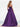 Pleated Bust Ruffle Hem Strapless Satin Prom Ball Gown - Purple