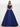 Pleated Bust Ruffle Hem Strapless Satin Prom Ball Gown - Royal Blue