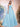 Pleated Bust Ruffle Hem Strapless Satin Prom Ball Gown - Baby Blue