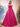 Pleated Bust Ruffle Hem Strapless Satin Prom Ball Gown - Hot Pink