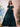 Off Shoulder 3D Rose Pick Up Satin Ball Gown Evening Dress - Teal