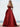 Off Shoulder 3D Rose Pick Up Satin Ball Gown Evening Dress - Red
