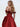 Off Shoulder 3D Rose Pick Up Satin Ball Gown Evening Dress - Red