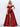 Off Shoulder 3D Rose Pick Up Satin Ball Gown Evening Dress - Red