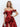 Off Shoulder 3D Rose Pick Up Satin Ball Gown Evening Dress - Red