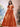 Off Shoulder 3D Rose Pick Up Satin Ball Gown Evening Dress - Orange