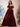 Off Shoulder 3D Rose Pick Up Satin Ball Gown Evening Dress - Burgundy