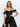 Off Shoulder 3D Rose Pick Up Satin Ball Gown Evening Dress - Black