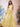 Off Shoulder 3D Rose Pick Up Satin Ball Gown Evening Dress - Yellow