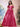 Off Shoulder 3D Rose Pick Up Satin Ball Gown Evening Dress - Hot Pink