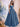 Spaghetti Straps Bodice Ball Gown Evening Dress - Dusty Blue