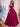 Spaghetti Straps Bodice Ball Gown Evening Dress - Fuchsia