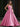 Spaghetti Straps Bodice Ball Gown Evening Dress - Hot Pink