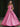 Spaghetti Straps Bodice Ball Gown Evening Dress - Hot Pink