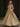 Spaghetti Straps Bodice Ball Gown Evening Dress - Gold