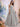 Spaghetti Straps Bodice Ball Gown Evening Dress - Silver