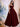Spaghetti Straps Bodice Ball Gown Evening Dress - Burgundy