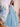 Spaghetti Straps Bodice Ball Gown Evening Dress - Baby Blue