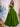Spaghetti Straps Bodice Ball Gown Evening Dress - Olive Green