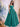 Spaghetti Straps Bodice Ball Gown Evening Dress - Turquoise