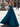 Scoop Neck Bodice Prom Ball Gown Long Evening Dress WIth Pockets in Peacock Blue